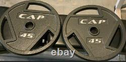45 LB Weight Plates CAP OLYMPIC NEW 2 inch TOTAL 90 LBS