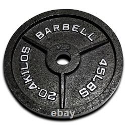 45 Lbs Olympic Cast Iron Weight Plates Single Piece Workout Training Equipment