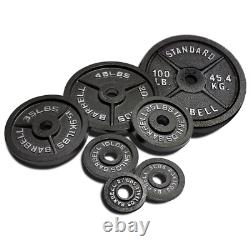 45 Lbs Olympic Cast Iron Weight Plates Single Piece Workout Training Equipment