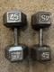 45 Lb Pair Hex Cast Iron Dumbbells Usa Ships Asap! 90lbs Total Used Hand Weight