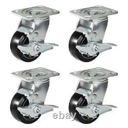 4 InchRubber on Cast Iron Wheel Heavy Duty, Capacity 700-2800LB