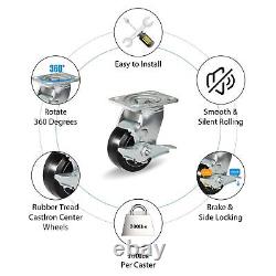 4 InchRubber on Cast Iron Wheel Heavy Duty, Capacity 700-2800LB