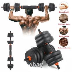 4in1 Dumbell Barbell Kettlebell Push-up Set 77LB Weight Adjustable Workout Body