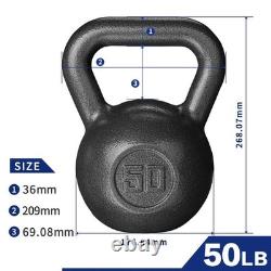50LB Kettlebell Cast Iron Weight Strength Training Exercises Home Gym Fitness US