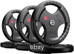 50Lb Olympic Weight Plate 2 Rubber Coated Cast Iron Barbell Gym Training