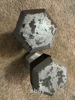 50 lb Pair Hex Cast Iron Dumbbells USA SHIPS ASAP 100 lbs Total Used Hand Weight