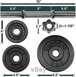 52.5lb total Adjustable Dumbbell with Cast Iron Weights YES4ALL Bowflex IN HAND