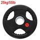 55 Lb Cast Iron Olympic Weight Plates Weightlifting Fitness Gym 2 Barbell Plate