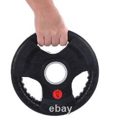 55 lb Cast Iron Olympic Weight Plates Weightlifting Fitness Gym 2 Barbell Plate