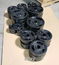 580lb Olympic Weight Plate Set 2, Machined Cast Iron, American Made, 26 PLATES