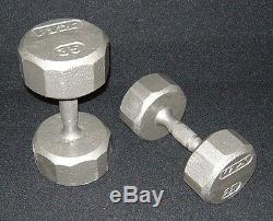 5 50 lbs Dumbbell Set w Shelf Rack VTX 12 sided Cast Iron New Gray Dumbells