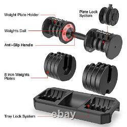 5-Levels 6.6 to 44 lbs Adjustable Dumbbells Speedy Handle Gym Men/Women