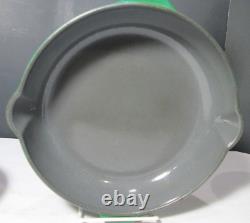 5 PC LE CREUSET ENAMELED CAST IRON GREEN #14 SAUCEPAN LID #18 2 in 1 #23 SKILLET