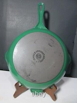 5 PC LE CREUSET ENAMELED CAST IRON GREEN #14 SAUCEPAN LID #18 2 in 1 #23 SKILLET