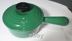 5 PC LE CREUSET ENAMELED CAST IRON GREEN #14 SAUCEPAN LID #18 2 in 1 #23 SKILLET