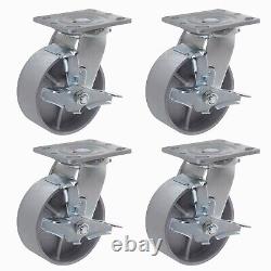 5x2Heavy Duty Caster Steel Cast Iron Wheel, Caster, Capacity1000-4000LB