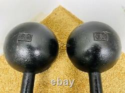 60 Lb YORK globes dumbbells weights vintage set
