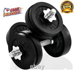 60 Lbs Adjustable Dumbbell Weight Set Home Gym Exercise Cast Iron Dumbbell Pair