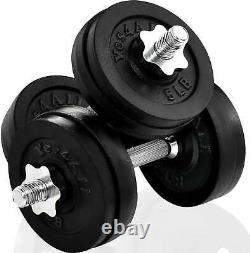 60 Lbs Adjustable Dumbbell Weight Set Home Gym Exercise Cast Iron Dumbbell Pair