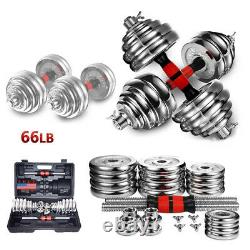 66LB Dumbells Pair Gym Weights Dumbbell Body Building Free Weight Set Adjustable