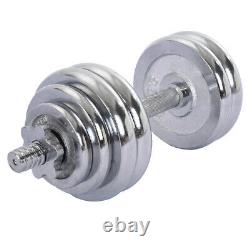 66LB Weight Dumbbell Set Adjustable Fitness GYM Home Cast Full Iron Steel Plates