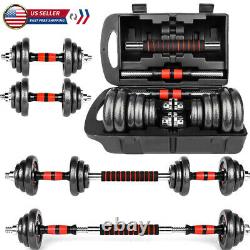 66lb Weight Dumbbell Set Adjustable Fitness GYM Home Cast Full Iron Steel Plates