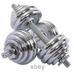 66lb Weight Dumbbell Set Adjustable Fitness GYM Home Cast Full Iron Steel Plates