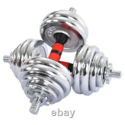 66lb Weight Dumbbell Set Adjustable Fitness GYM Home Cast Full Iron Steel Plates