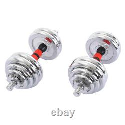 66lb Weight Dumbbell Set Adjustable Fitness GYM Home Cast Full Iron Steel Plates