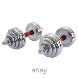 66lb Weight Dumbbell Set Adjustable Fitness GYM Home Cast Full Iron Steel Plates