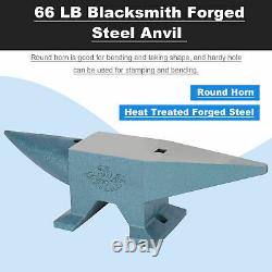 66lbs Iron Anvil Blacksmith Cast Iron Long Round Horn Metal Forging Hardy Hole