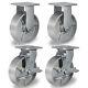 6x 2 Heavy Duty Casters Semi Steel Cast Iron Wheels Capacity Up To 1250-5000lb