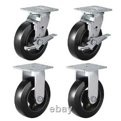 6 Inch Rubber on Cast Iron Wheel Heavy Duty, Capacity 1000-4000LB
