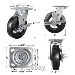 6 Inch Rubber on Cast Iron Wheel Heavy Duty, Capacity 1000-4000LB