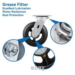 6 Inch Rubber on Cast Iron Wheel Heavy Duty, Capacity 1000-4000LB