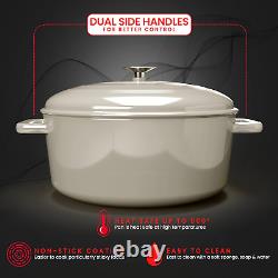 6-Quart Enameled Cast Iron Dutch Oven Pot with Lid round Enamel Coating, Safe