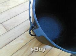 #7 #6 Cast Iron Bean Pot Kettle 8 7/8 Diameter 8 lbs 9 ozs Cauldron Nice