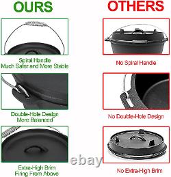 8 Piece Pre-Seasoned Dutch Oven Cooking Set Cast Iron Camping Cooking Set Kitche