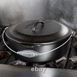 8 Qt. Cast Iron Deep Dutch Oven With Lid And Bail Handle Lodge Camp Quart /