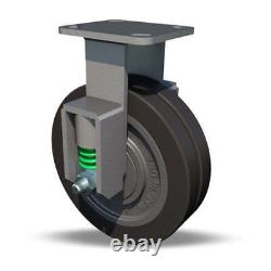 8 UltraGlide XC Polyurethane on Cast Iron Rigid Caster Wheel, 1450 lbs Load Cap
