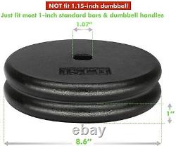 A2ZCARE Standard Cast Iron Weight Plates 1-Inch Center-Hole (15 lbs Four)