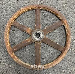 ANTIQUE CAST IRON WHEEL 18.75 OVERALL COAL MINE CAR CART WHEEL FARM, 32 lbs