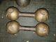 Antique Dan Lurie Brooklyn 2 X 25 Lb. Pistol Grip Dumbbells Weights Extreme Rare
