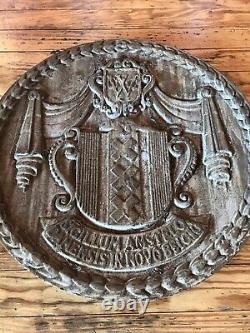 ANTIQUE MEDALLION PLAQUE WEST SIDE HGWY CAST IRON NYC Rare 70 Lbs 18x2 NYLOGO