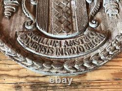 ANTIQUE MEDALLION PLAQUE WEST SIDE HGWY CAST IRON NYC Rare 70 Lbs 18x2 NYLOGO