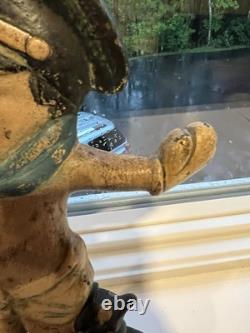 ANTIQUE POLICE BOY Baby DOG CAST IRON STATUE DOORSTOP HUBLEY Nice