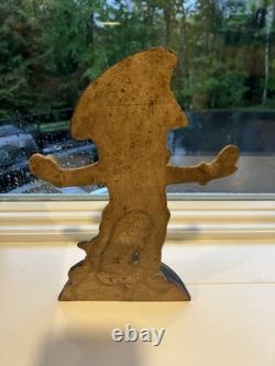 ANTIQUE POLICE BOY Baby DOG CAST IRON STATUE DOORSTOP HUBLEY Nice