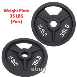 A Pair of Cast Iron Weight Plates 2 Olympic Weight Plates 2.5lb-90lbs