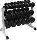 Ader 11 Pairs Rubber Dumbbell Set Withrack (2-50lb, 416lb) Plus Free Rubber Mat