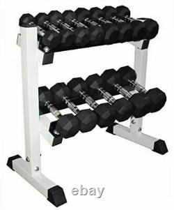 Ader 7 Pairs Rubber Dumbbell Set withRACK (2-35lb, 234lb) Plus FREE Rubber Mat